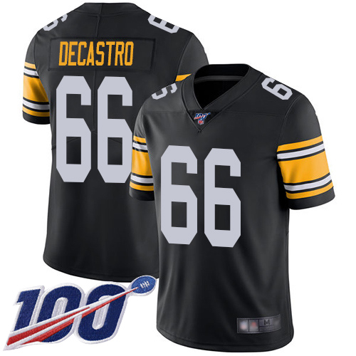 Men Pittsburgh Steelers Football #66 Limited Black David DeCastro Alternate 100th Season Vapor Untouchable Nike NFL Jersey
